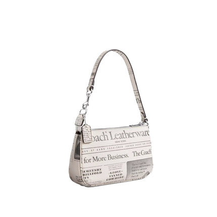 Coach Women's Nolita 19 With Newspaper Print Silver/Chalk Multi