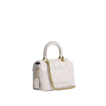 Coach Women's Tabby Top Handle Bag With Quilting Brass/Chalk