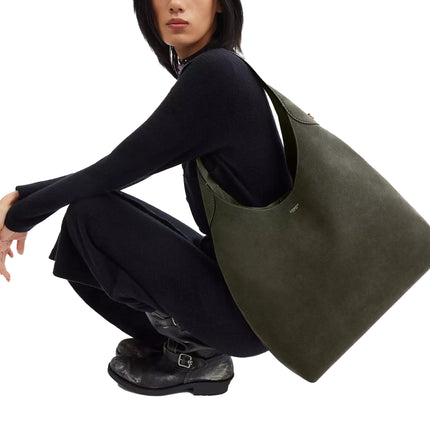 Coach Women's Brooklyn Shoulder Bag 39 Suede/Brass/Olive