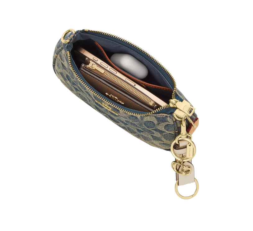 Coach Women's Teri Mini Crossbody Bag In Signature Regenerative Cotton Denim Gold/Denim
