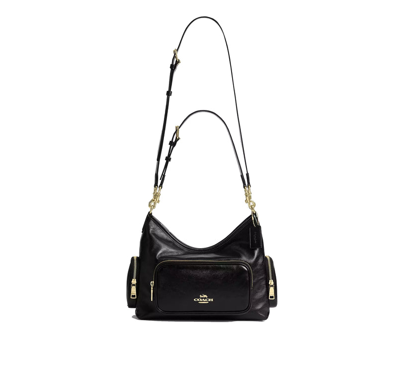 Coach Women's Laurel Shoulder Bag With Pockets Gold/Black