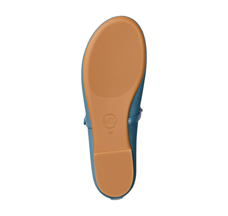 Michael Kors Women's Phoebe Embellished Leather Ballet Flat Denim