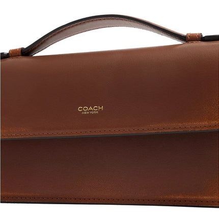 Coach Women's New York Elora Top Handle Crossbody Bag In Loved Leather Brass/Brown