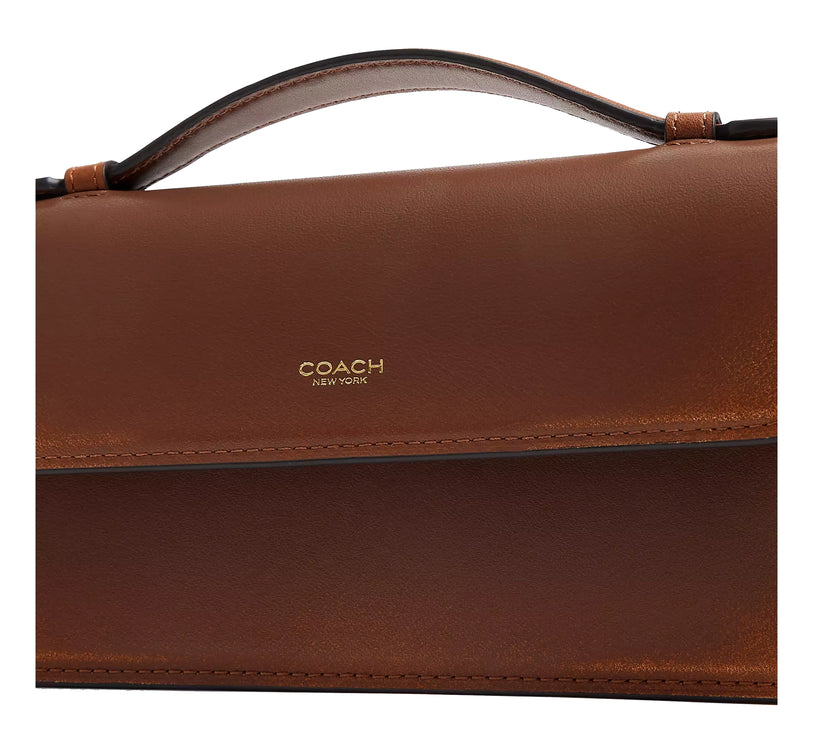 Coach Women's New York Elora Top Handle Crossbody Bag In Loved Leather Brass/Brown