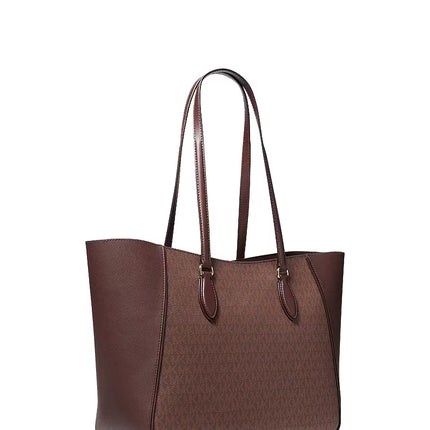 Michael Kors Women's Jet Set Travel Large Signature Logo 3-in-1 Tote Bag Nutmeg/Gold