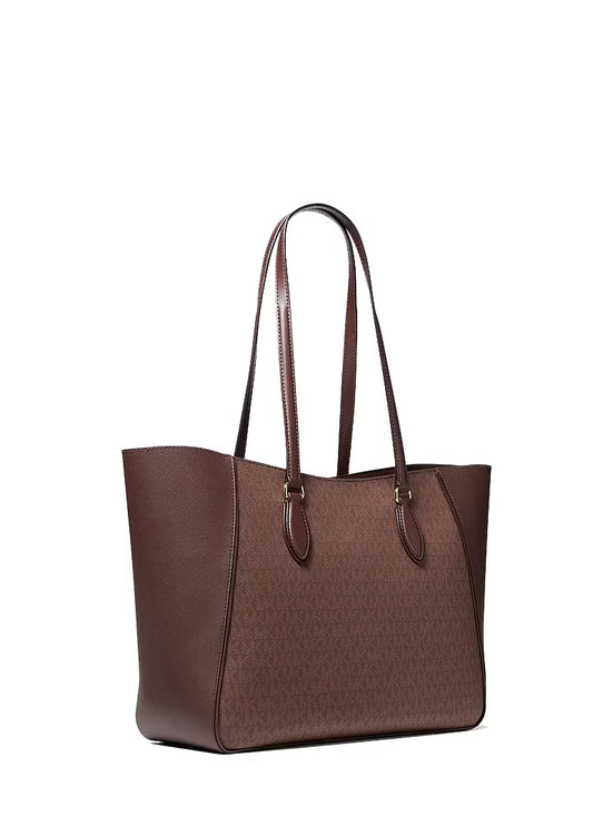 Michael Kors Women's Jet Set Travel Large Signature Logo 3-in-1 Tote Bag Nutmeg/Gold