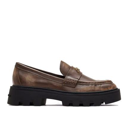 Marc Jacobs Women's The Distressed Leather Frankie Loafer Brown