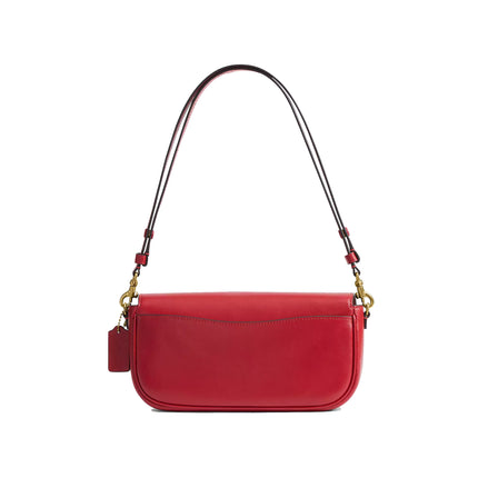 Coach Women's Brook Flap Chain Bag With Charm Chain Strap Brass/Poppy