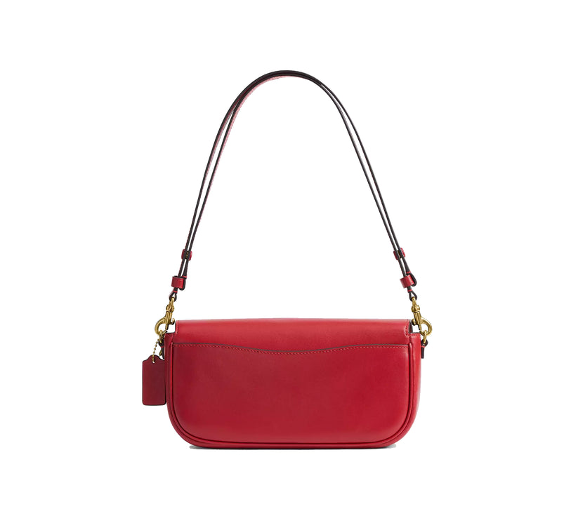 Coach Women's Brook Flap Chain Bag With Charm Chain Strap Brass/Poppy