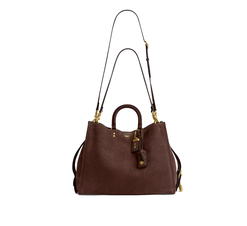 Coach Women's Rogue Bag 40 Suede/Brass/Dark Chocolate