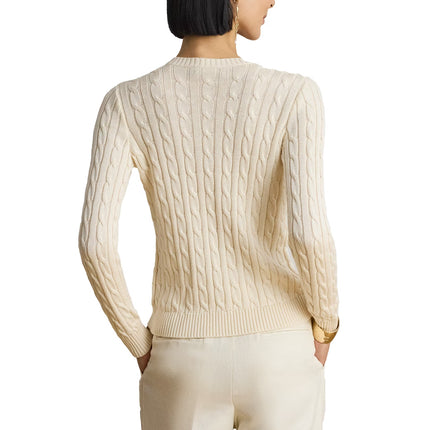 Polo Ralph Lauren Women's Cable-Knit Cotton-Blend Cardigan Mascarpone Cream