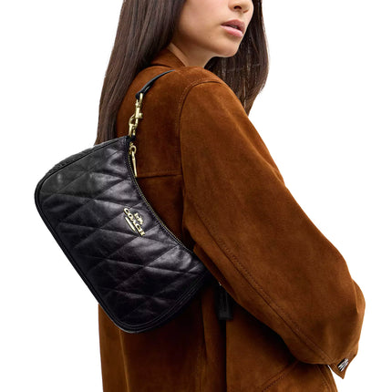 Coach Women's Teri Shoulder Bag With Quilting Gold/Black