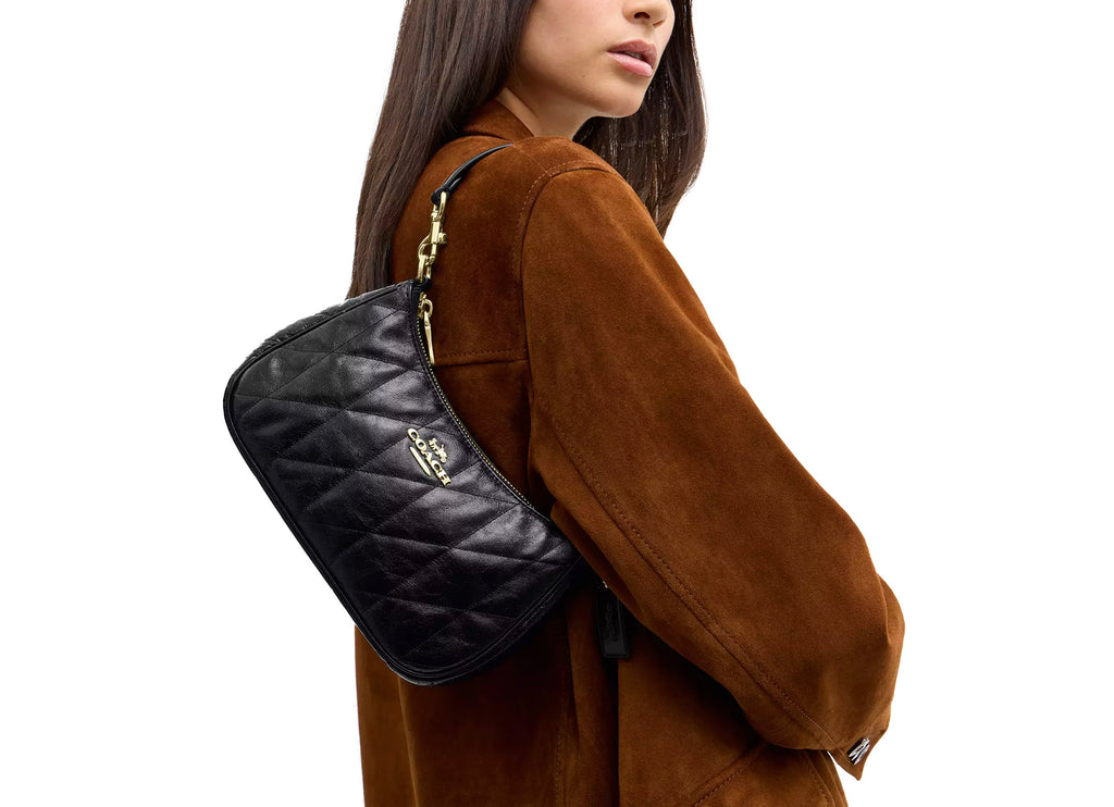 Coach Women's Teri Shoulder Bag With Quilting Gold/Black