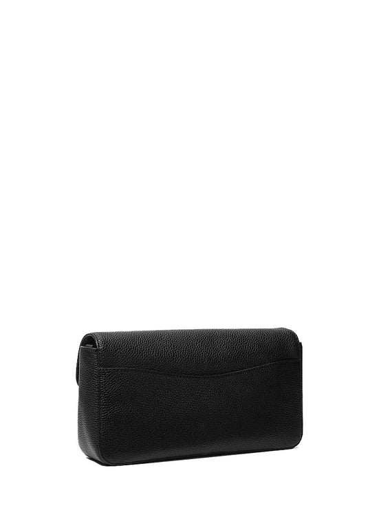 Michael Kors Women's Kacey Medium Pebbled Leather Shoulder Bag Black/Silver