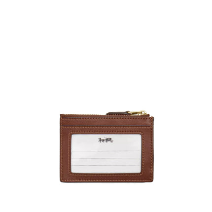 Coach Women's Mini Skinny ID Case In Signature Chenille Gold/Light Khaki/Vintage Brown