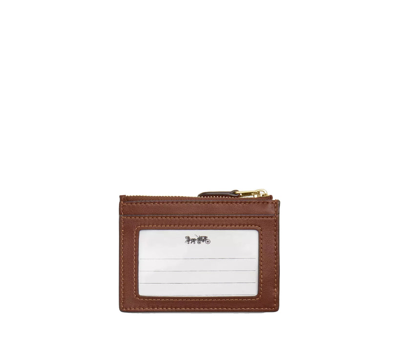 Coach Women's Mini Skinny ID Case In Signature Chenille Gold/Light Khaki/Vintage Brown
