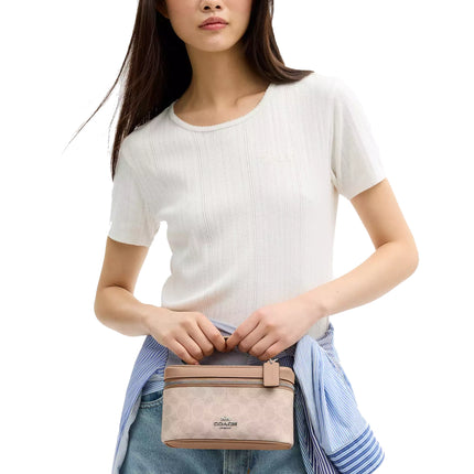 Coach Women's Rainer Crossbody Bag 18 In Signature Canvas Silver/Sand/Taupe