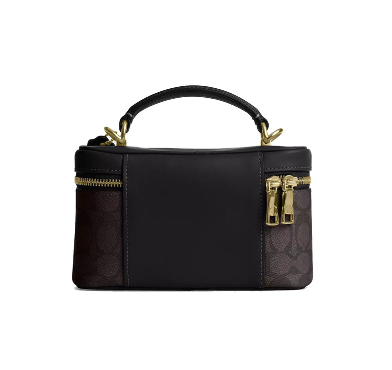 Coach Women's Rainer Crossbody Bag 18 In Signature Canvas Gold/Walnut/Black