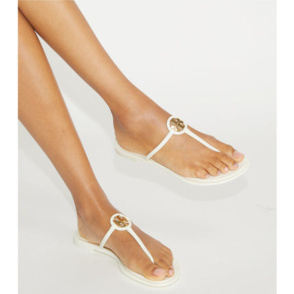 Tory Burch Women's Mini Miller Jelly Sandal Ivory/Gold