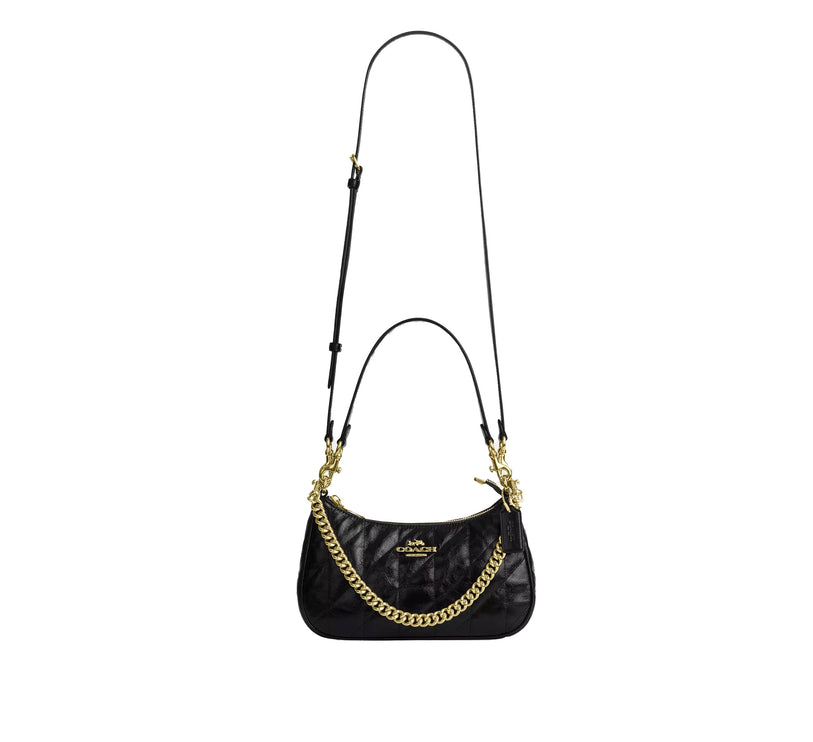 Coach Women's Teri Shoulder Bag With Quilting Gold/Black
