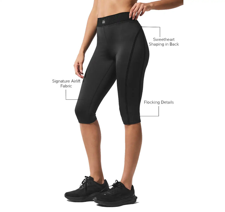 alo Women's Airlift High-Waist Line Up Capri Black