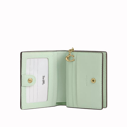 Coach Women's Snap Wallet With Floral Print Gold/Pale Green