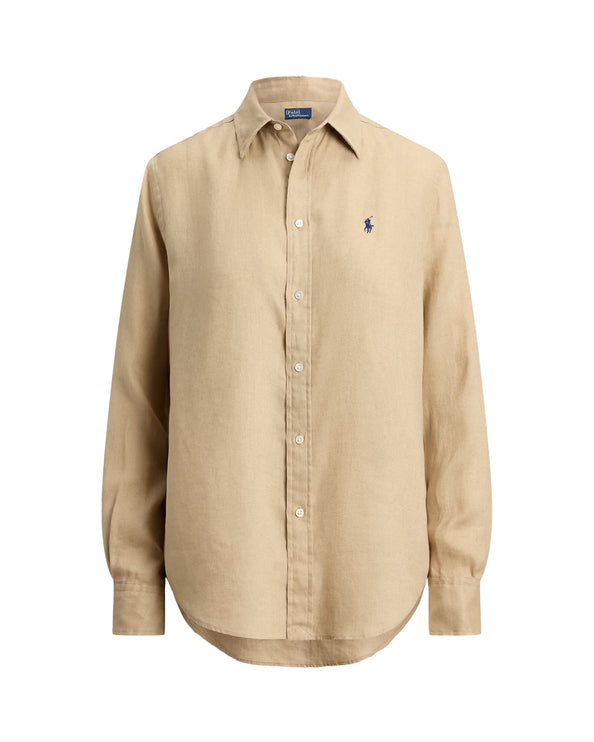 Polo Ralph Lauren Women's Classic Fit Linen Shirt Coastal Beige