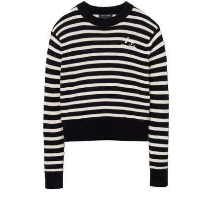 Marc Jacobs Women's Joy Striped Crewneck Black/White