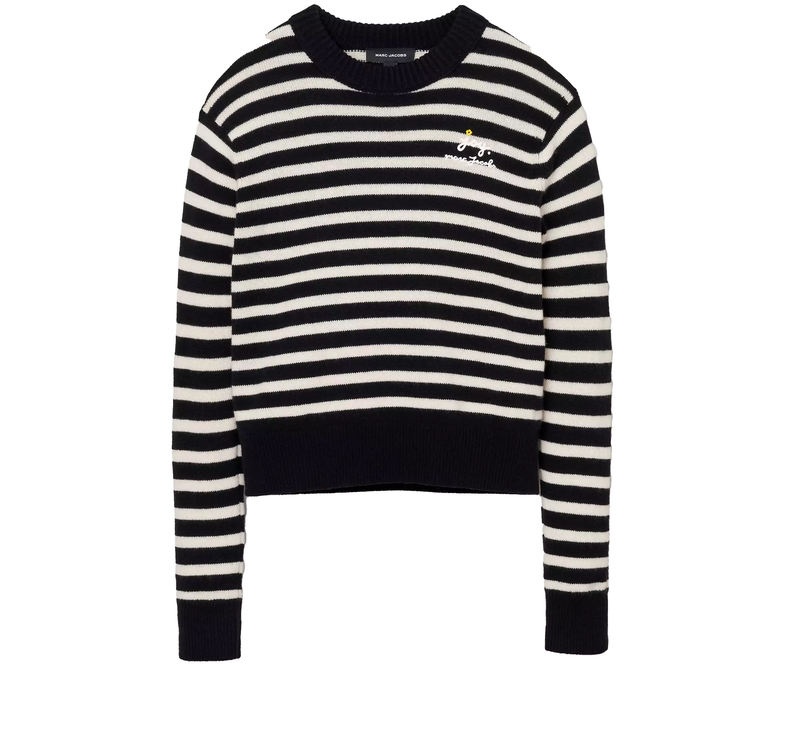 Marc Jacobs Women's Joy Striped Crewneck Black/White