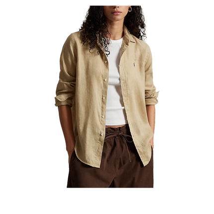 Polo Ralph Lauren Women's Classic Fit Linen Shirt Coastal Beige