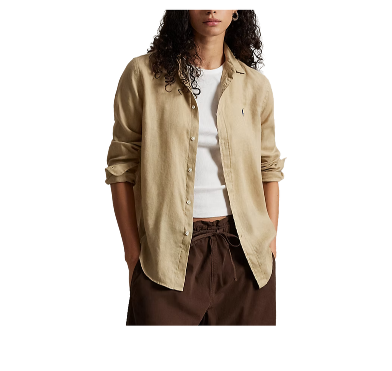 Polo Ralph Lauren Women's Classic Fit Linen Shirt Coastal Beige