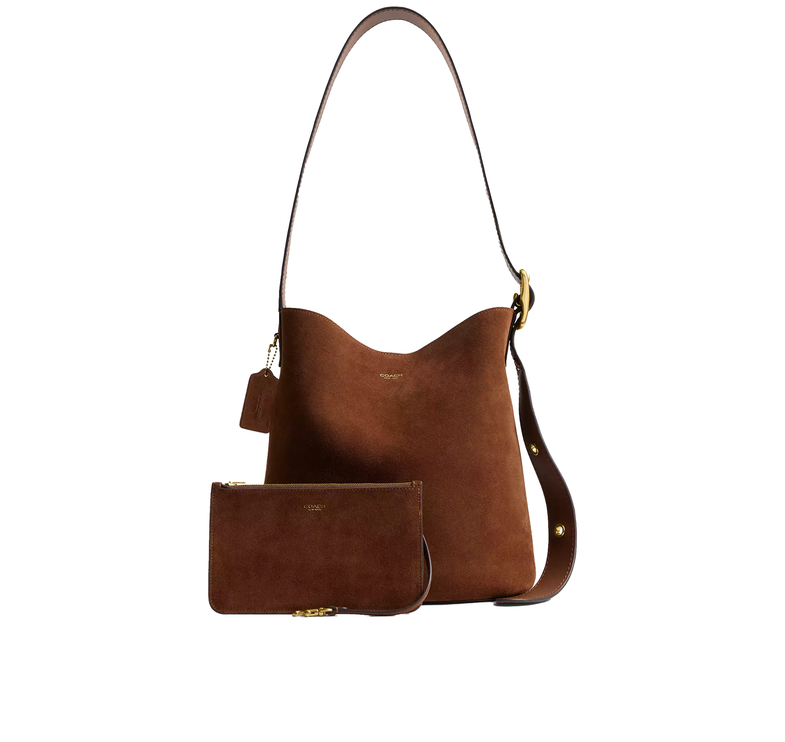 Coach Women's Bleecker Bucket Bag Suede/Brass/Warm Brown