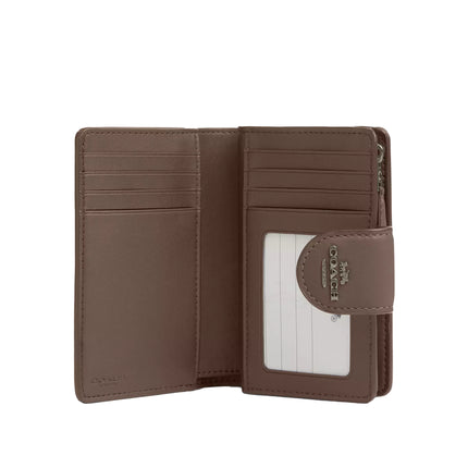 Coach Women's Medium Corner Zip Wallet Gunmetal/Dark Stone