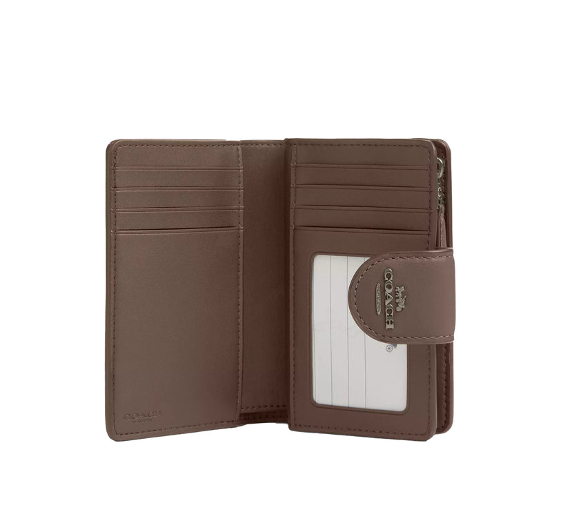 Coach Women's Medium Corner Zip Wallet Gunmetal/Dark Stone