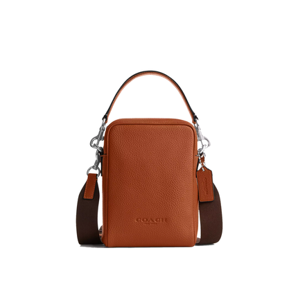 Coach Unisex Tristan Crossbody Bag 14 Silver/Amber Brown