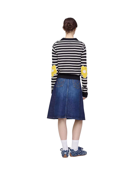 Marc Jacobs Women's Joy Striped Crewneck Black/White