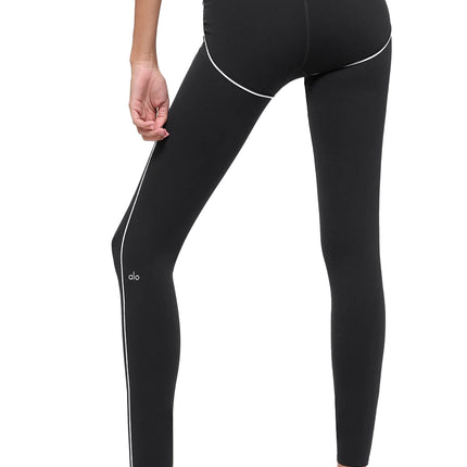 alo Women's Airbrush High-Waist 7/8 Heart Throb Legging Black/White