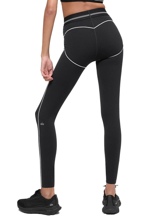 alo Women's Airbrush High-Waist 7/8 Heart Throb Legging Black/White