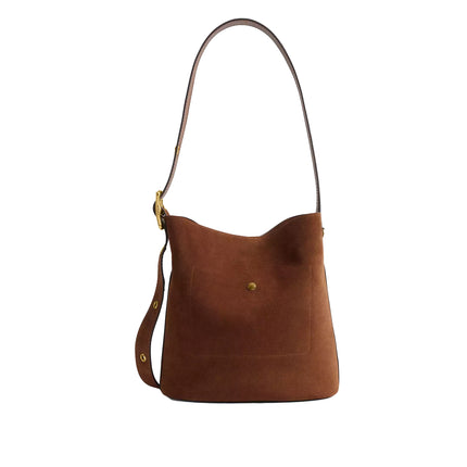 Coach Women's Bleecker Bucket Bag Suede/Brass/Warm Brown