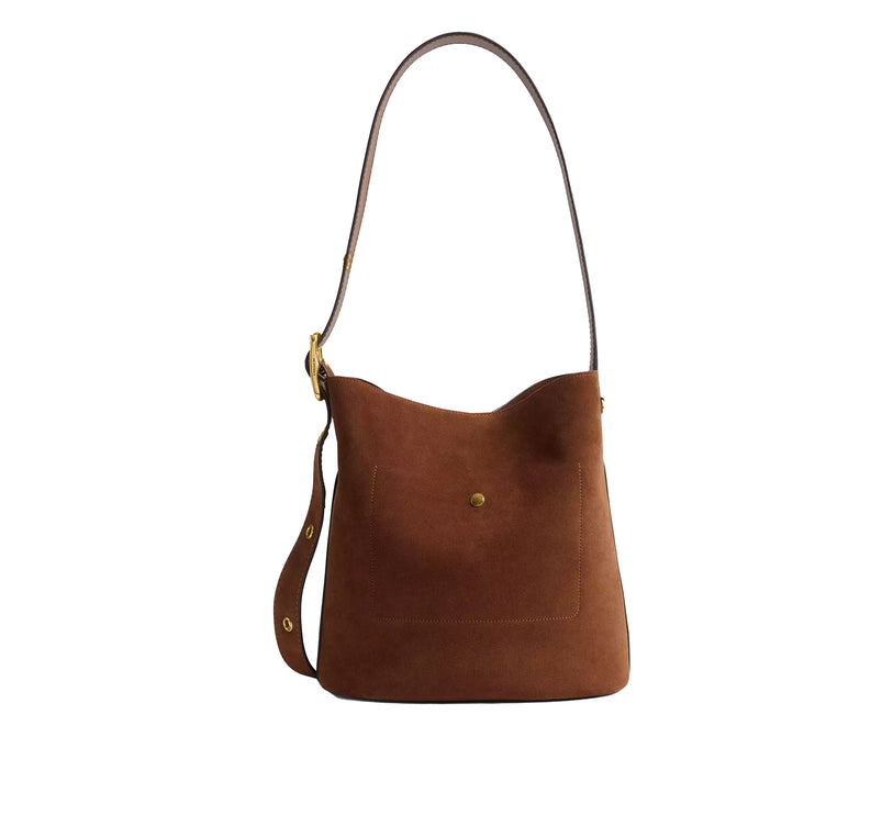 Coach Women's Bleecker Bucket Bag Suede/Brass/Warm Brown