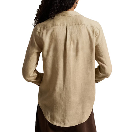 Polo Ralph Lauren Women's Classic Fit Linen Shirt Coastal Beige