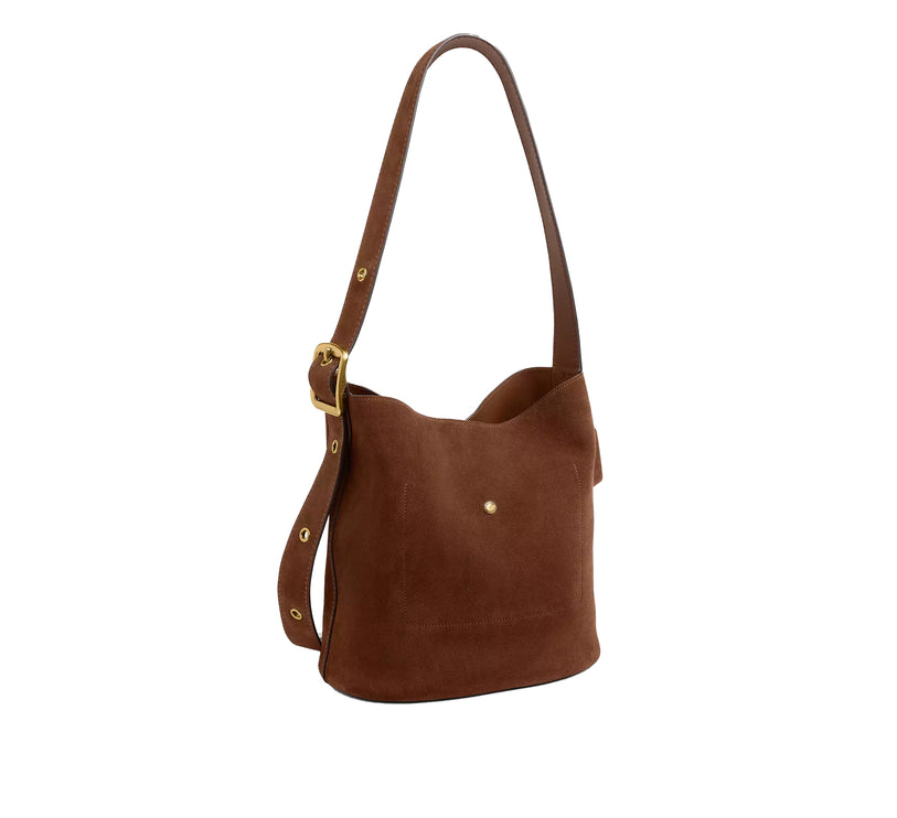 Coach Women's Bleecker Bucket Bag Suede/Brass/Warm Brown