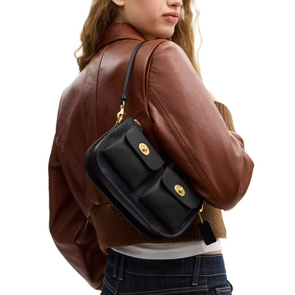 Coach Women's Twin Turnlock Waverly Bag Brass/Black