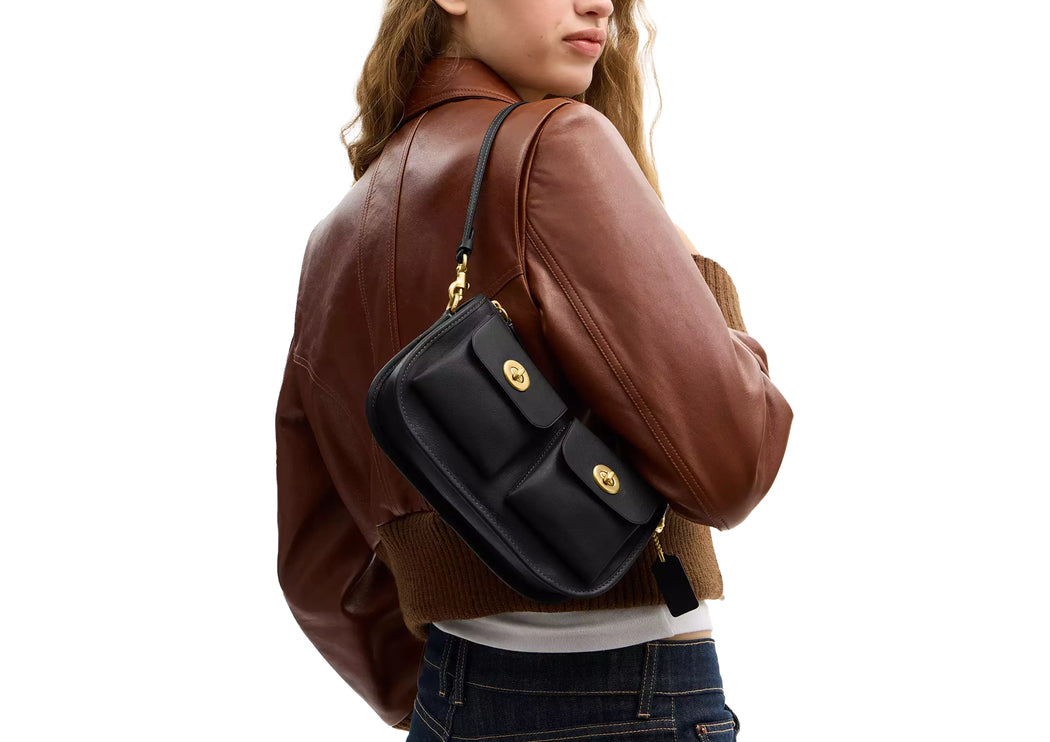 Coach Women's Twin Turnlock Waverly Bag Brass/Black