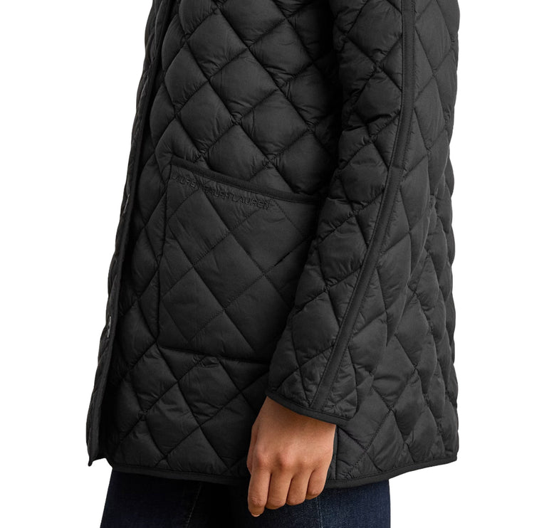 Polo Ralph Lauren Women's Diamond-Quilted Mockneck Jacket Black