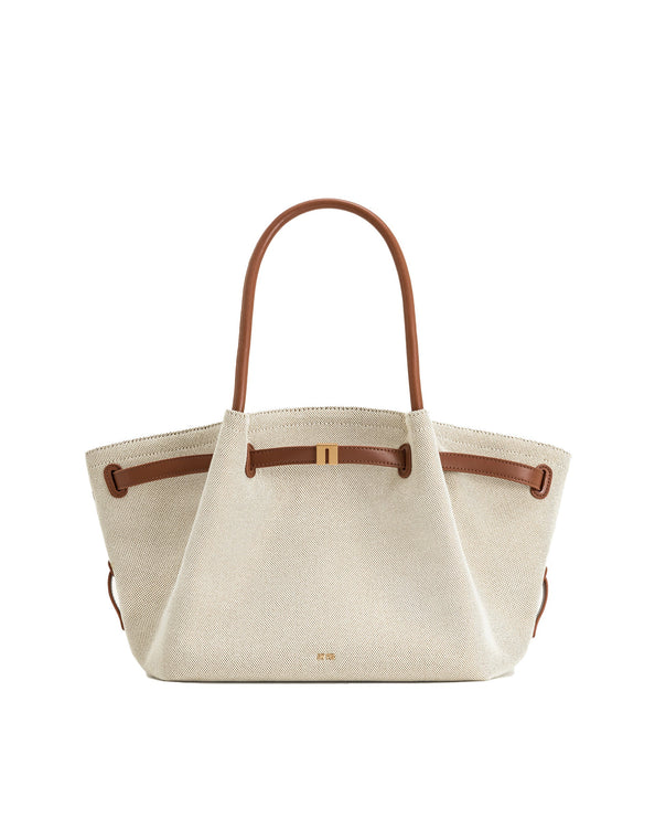 JW PEI Women's Hana Medium Tote Bag Brown Canvas