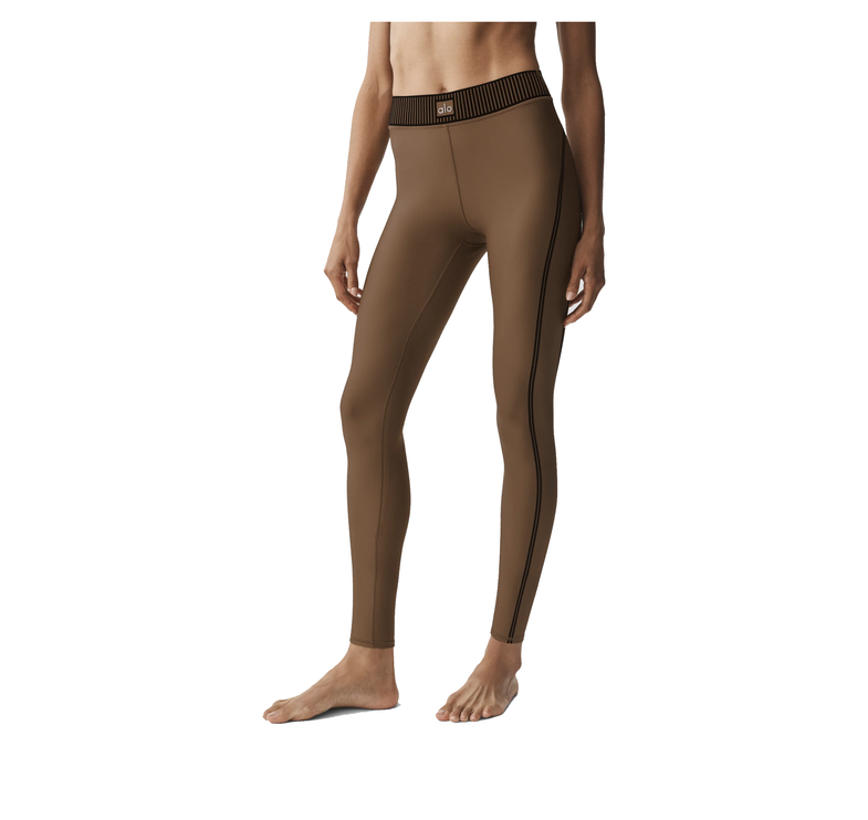 alo Women's Airlift High-Waist 7/8 Line Up Legging Java Brown