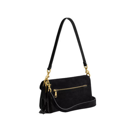 Coach Women's Tabby Shoulder Bag 26 With Crystal Beaded Fringe Brass/Black