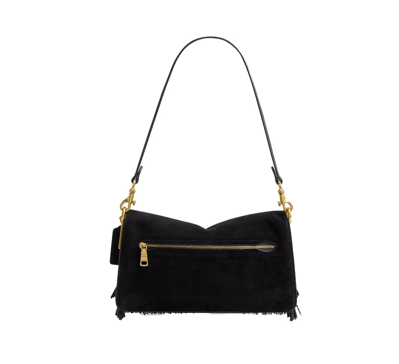 Coach Women's Tabby Shoulder Bag 26 With Crystal Beaded Fringe Brass/Black