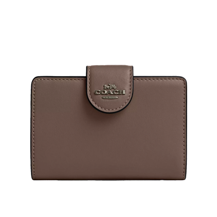 Coach Women's Medium Corner Zip Wallet Gunmetal/Dark Stone